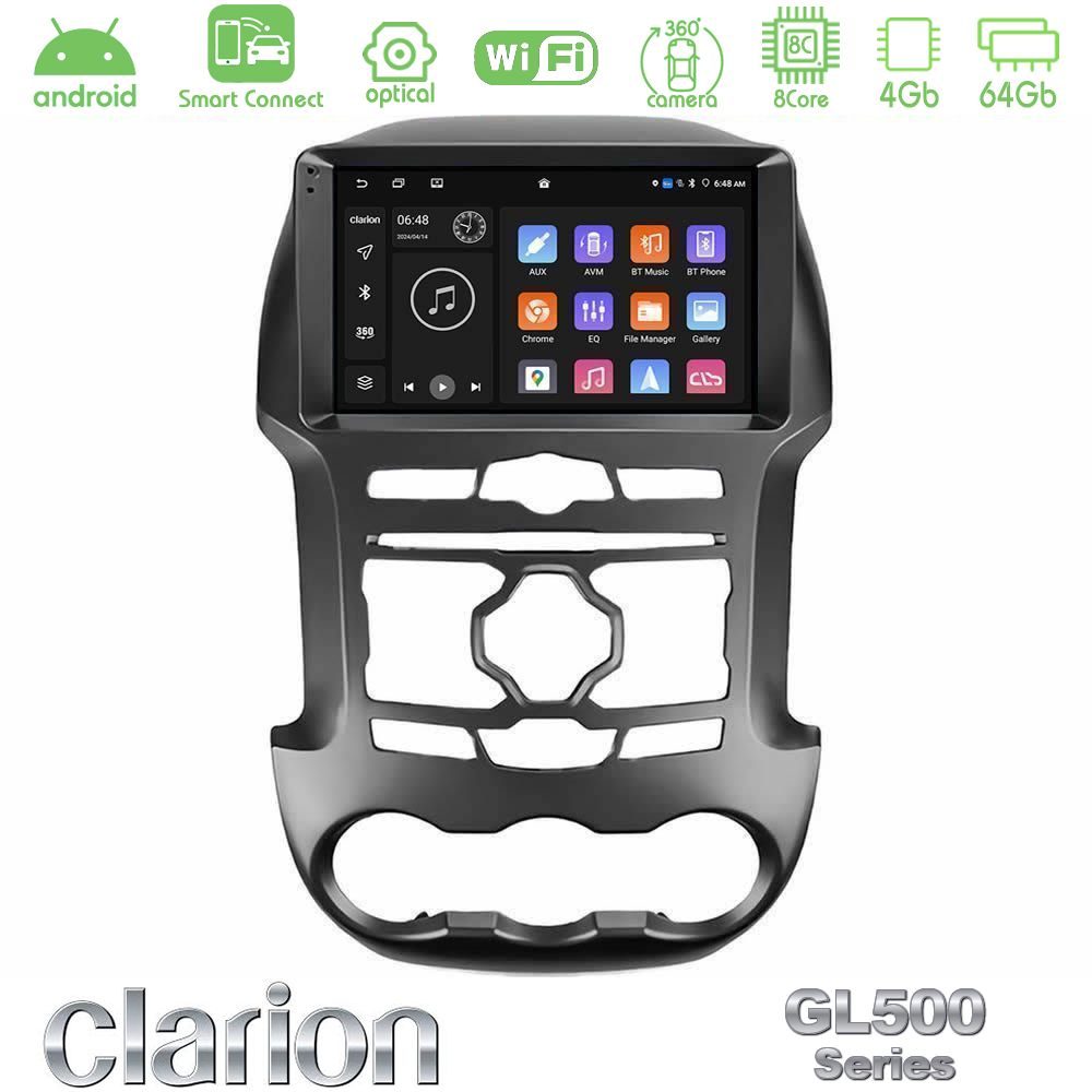 clarion_gl5_fd0902 Clarion GL500 Series 8Core Android ClarionOS 4+64GB Ford Ranger 2012-2016 Navigation Multimedia Tablet 9" - Image 1