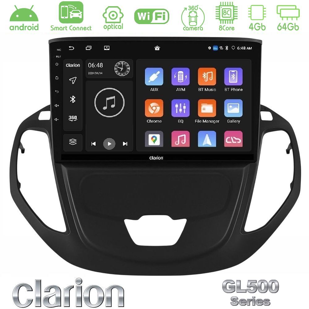 clarion_gl5_fd3002 Clarion GL500 Series 8Core Android ClarionOS 4+64GB Ford Courier 2015-2023 Navigation Multimedia Tablet 9" - Image 1
