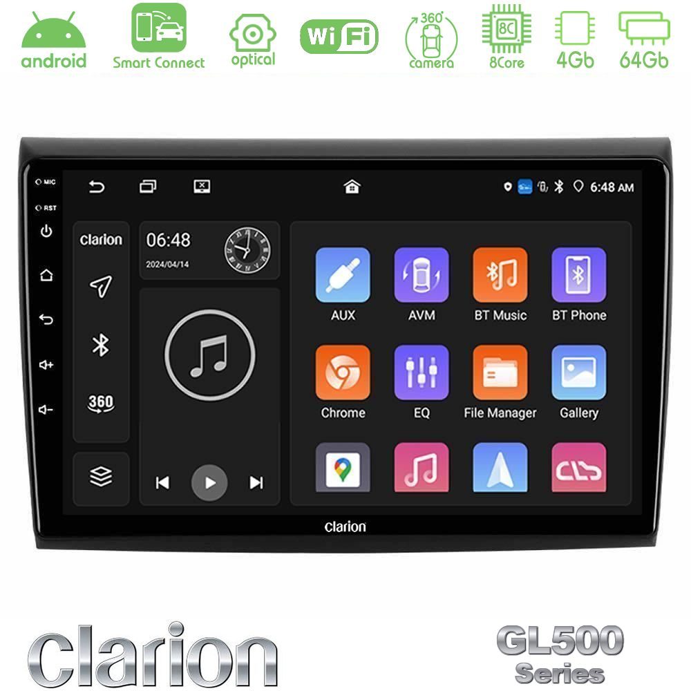 clarion_gl5_ft724 Clarion GL500 Series 8Core Android ClarionOS 4+64GB Fiat Bravo Navigation Multimedia Tablet 9" - Image 1