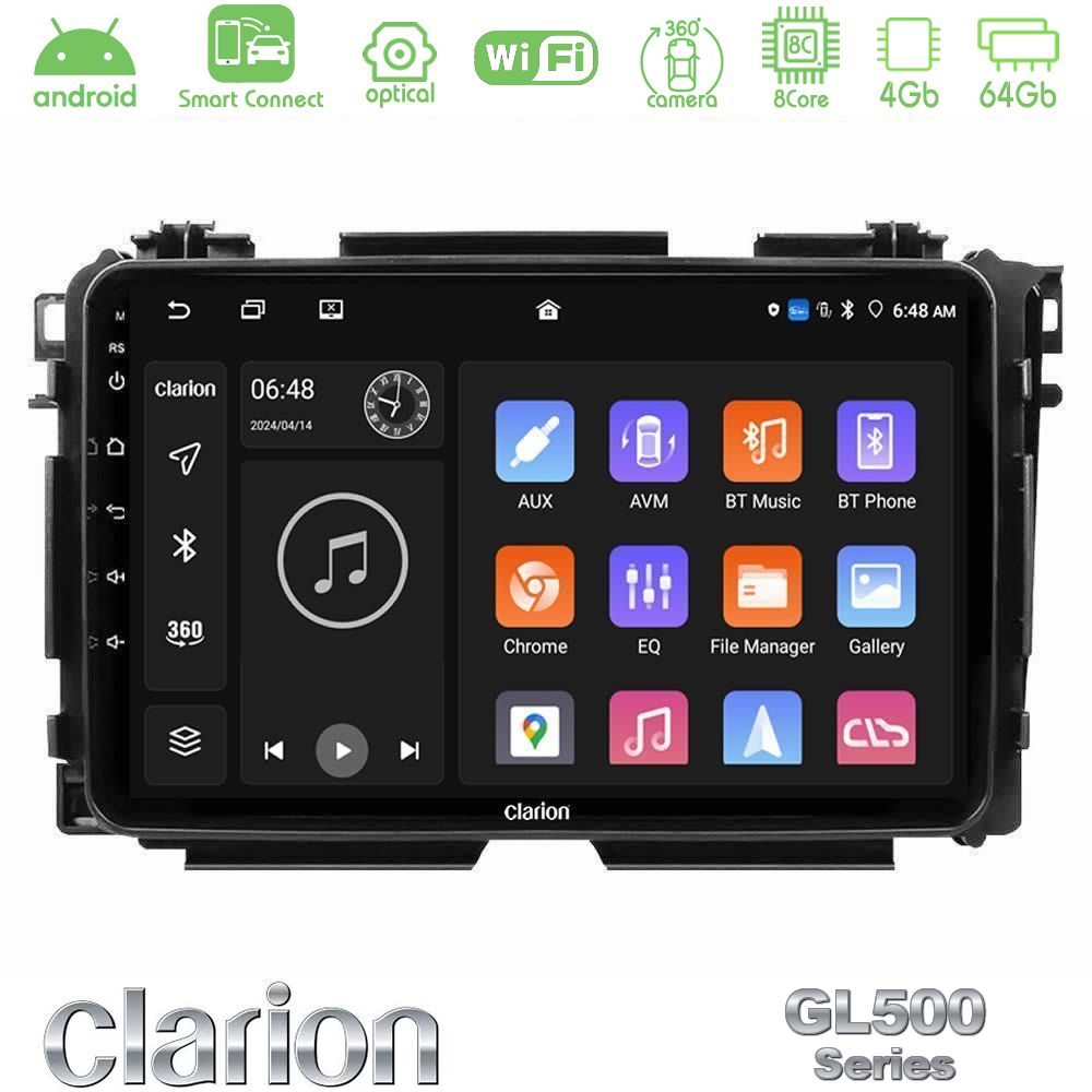 clarion_gl5_hd0285 Clarion GL500 Series 8Core Android ClarionOS 4+64GB Honda HR-V Navigation Multimedia Tablet 9" - Image 1