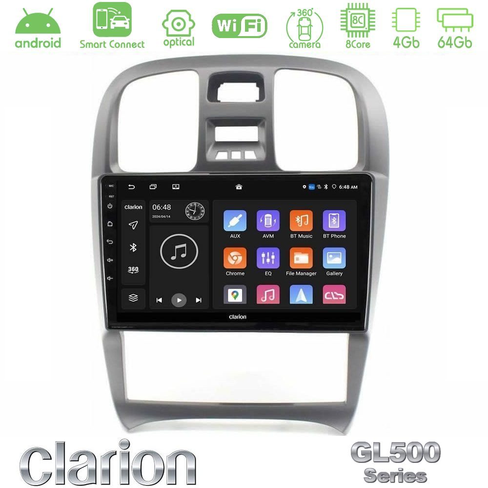 clarion_gl5_hy0877 Clarion GL500 Series 8Core Android ClarionOS 4+64GB Hyundai Sonata 2001-2005 Navigation Multimedia Tablet 9" - Image 1