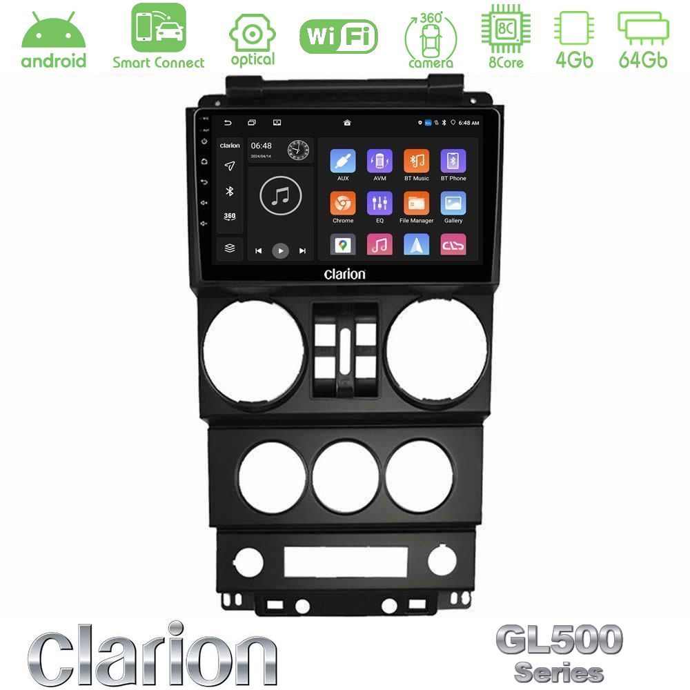 clarion_gl5_jp023n Clarion GL500 Series 8Core Android ClarionOS 4+64GB Jeep Wrangler 2008-2010 Navigation Multimedia Tablet 9" - Image 1