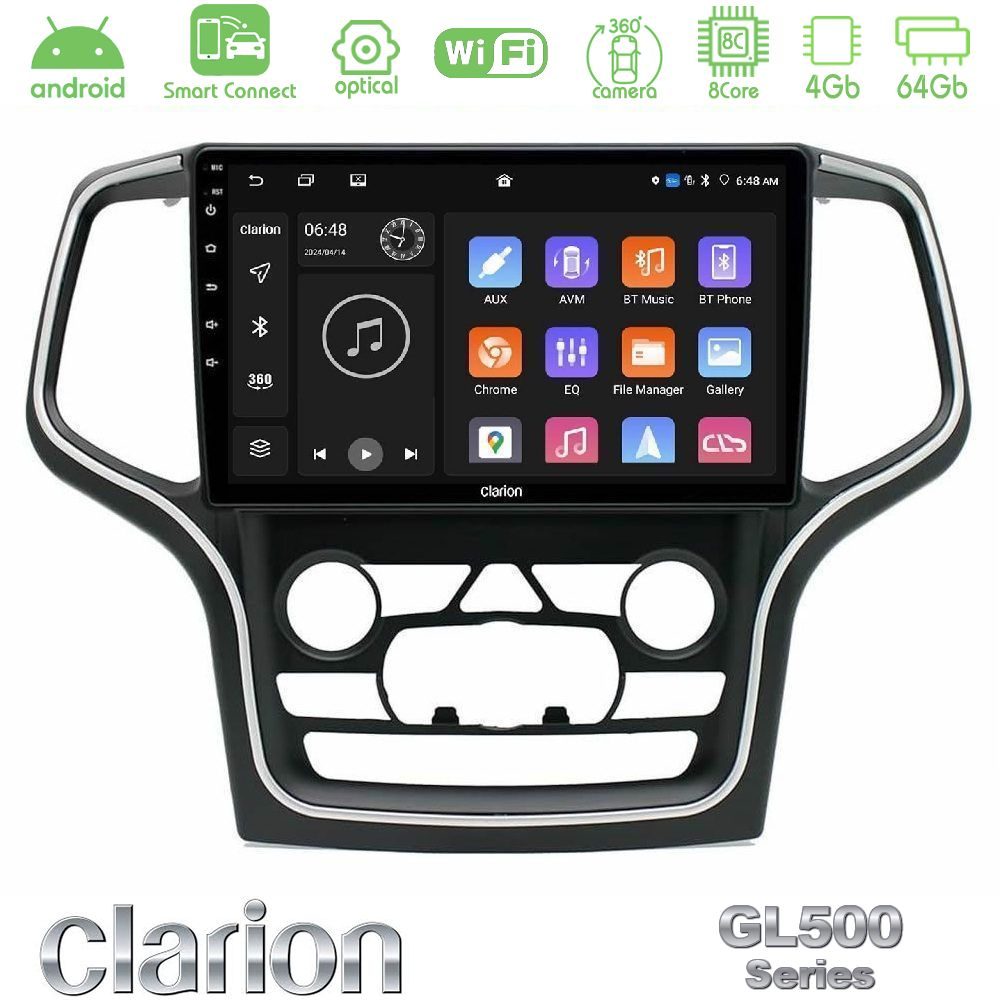 clarion_gl5_jp3011 Clarion GL500 Series 8Core Android ClarionOS 4+64GB Jeep Grand Cherokee 2014-2020 Navigation Multimedia Tablet 10" - Image 1