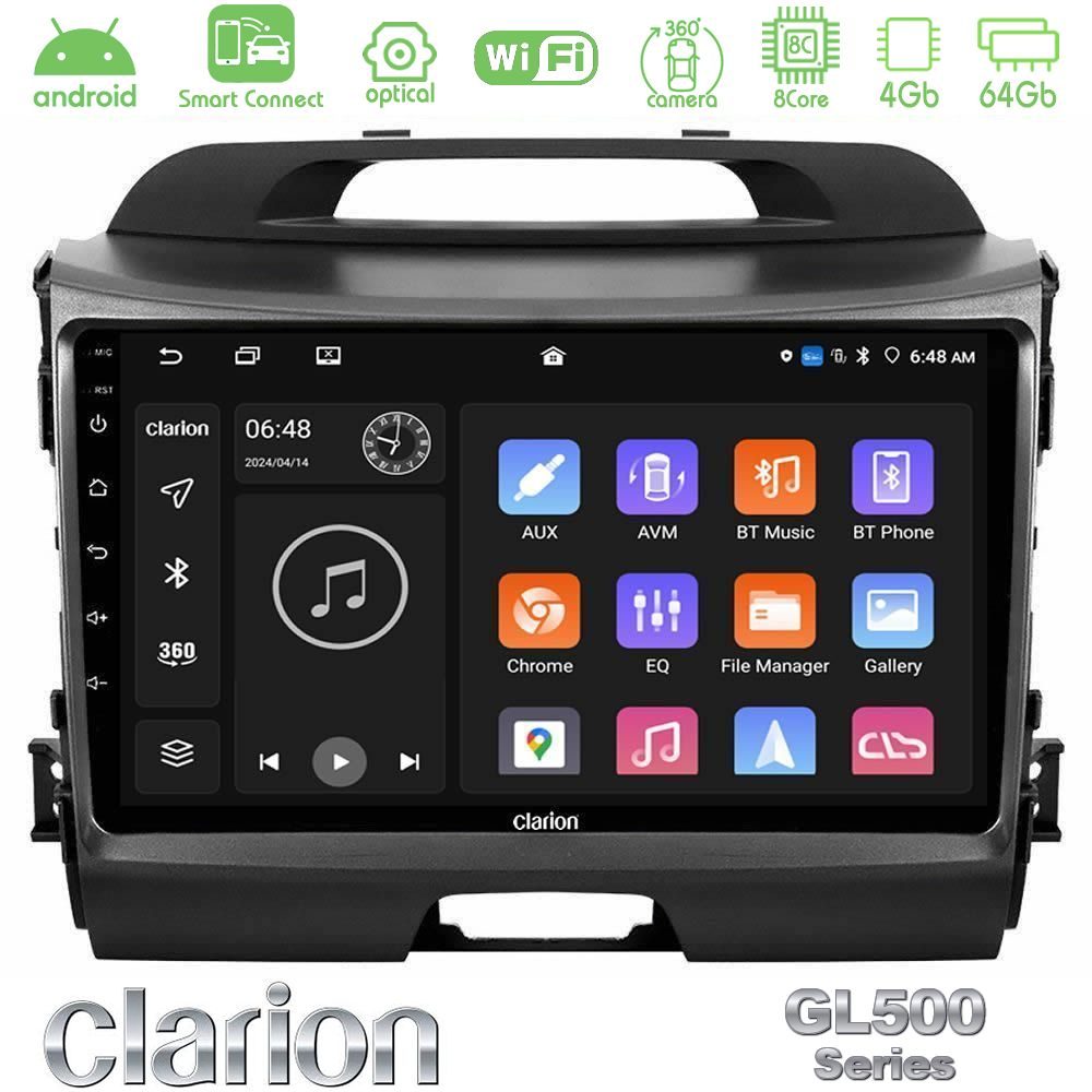clarion_gl5_ki0034 Clarion GL500 Series 8Core Android ClarionOS 4+64GB Kia Sportage Navigation Multimedia Tablet 9" - Image 1