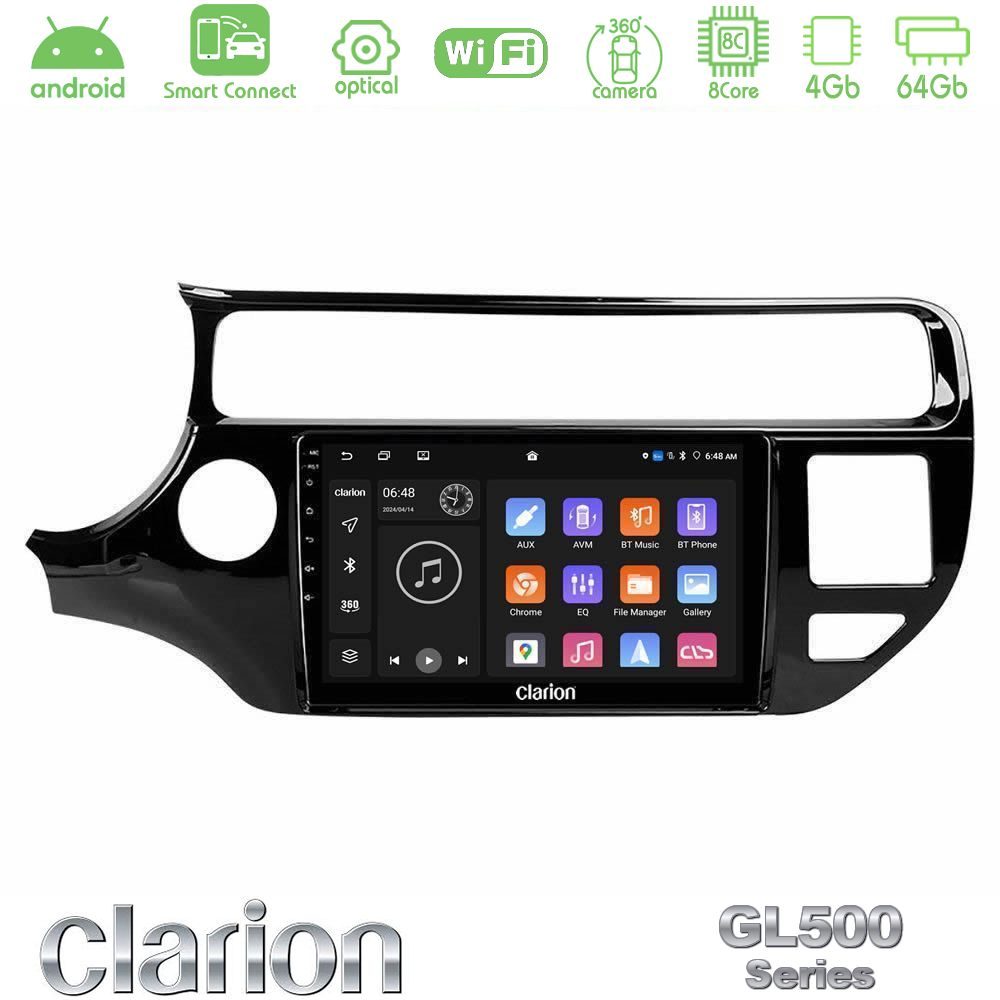 clarion_gl5_ki0553 Clarion GL500 Series 8Core Android ClarionOS 4+64GB Kia Rio 2015-2017 Navigation Multimedia Tablet 9" - Image 1