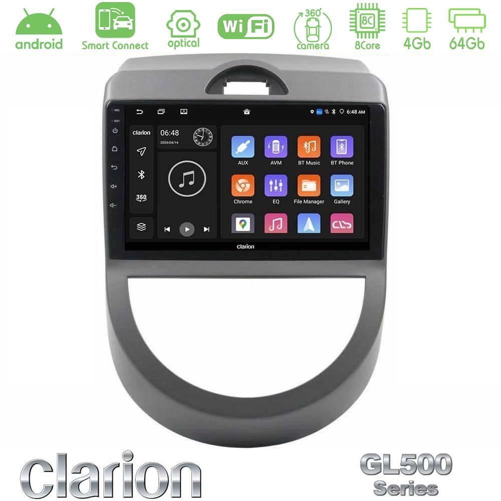 clarion_gl5_ki0814 Clarion GL500 Series 8Core Android ClarionOS 4+64GB Kia Soul 2009-2011 Navigation Multimedia Tablet 9" - Image 1