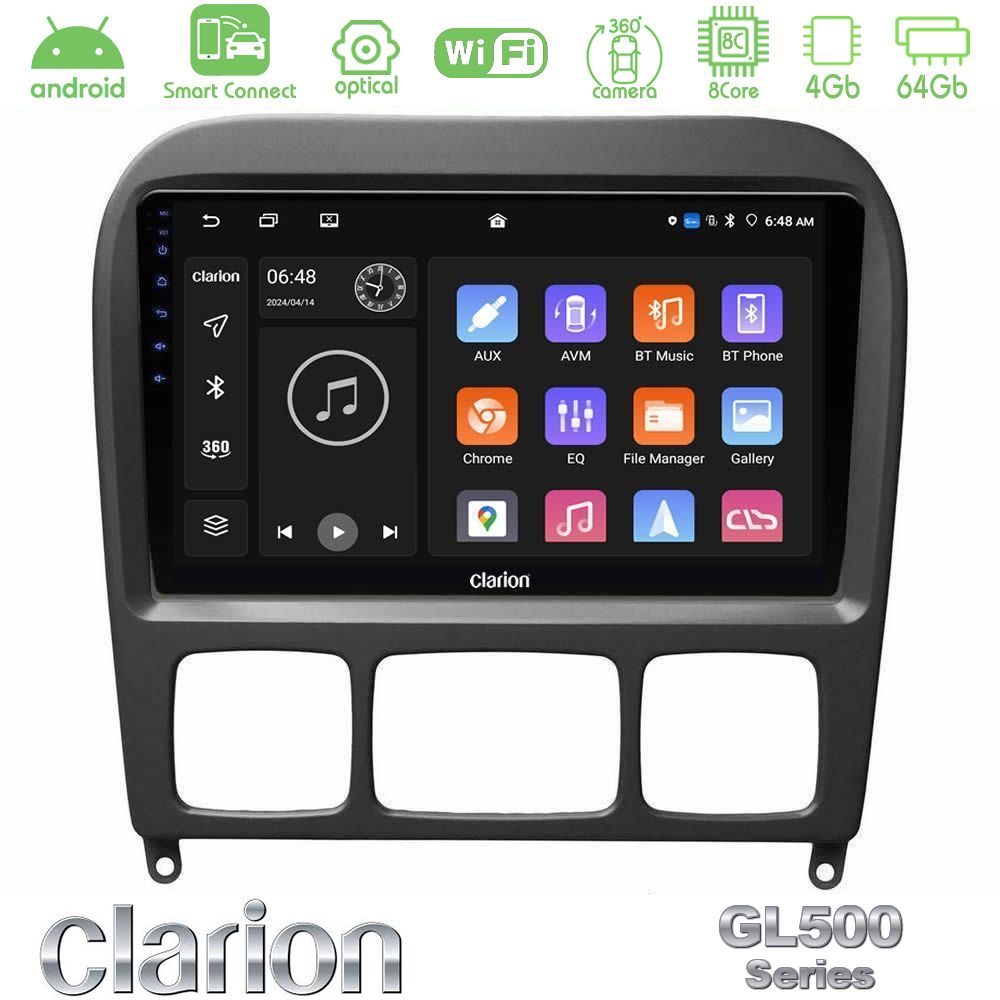 clarion_gl5_mb0765b Clarion GL500 Series 8Core Android ClarionOS 4+64GB Mercedes S Class 1999-2004 (W220) Navigation Multimedia Tablet 9" - Image 1