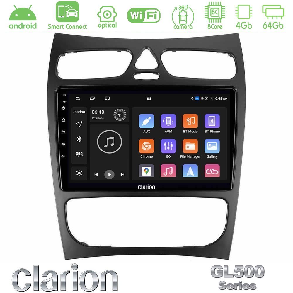 clarion_gl5_mb1452 Clarion GL500 Series 8Core Android ClarionOS 4+64GB Mercedes CLK Class W209 2000-2004 Navigation Multimedia Tablet 9" - Image 1