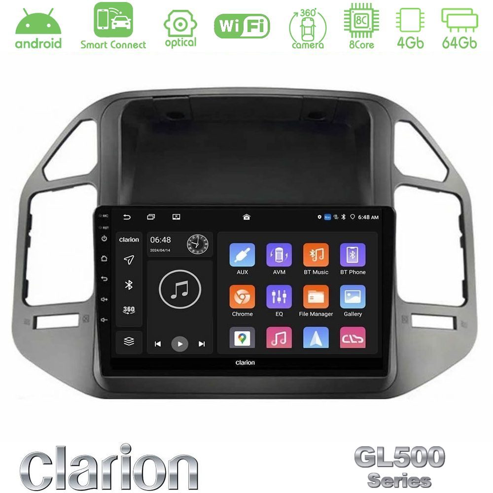 clarion_gl5_mt0878 Clarion GL500 Series 8Core Android ClarionOS 4+64GB Mitsubishi Pajero 2002-2006 Navigation Multimedia Tablet 9" - Image 1