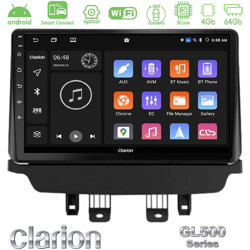 clarion_gl5_mz1091 Clarion GL500 Series 8Core Android ClarionOS 4+64GB Mazda 2 2014-2021 Navigation Multimedia Tablet 9" - Image 1