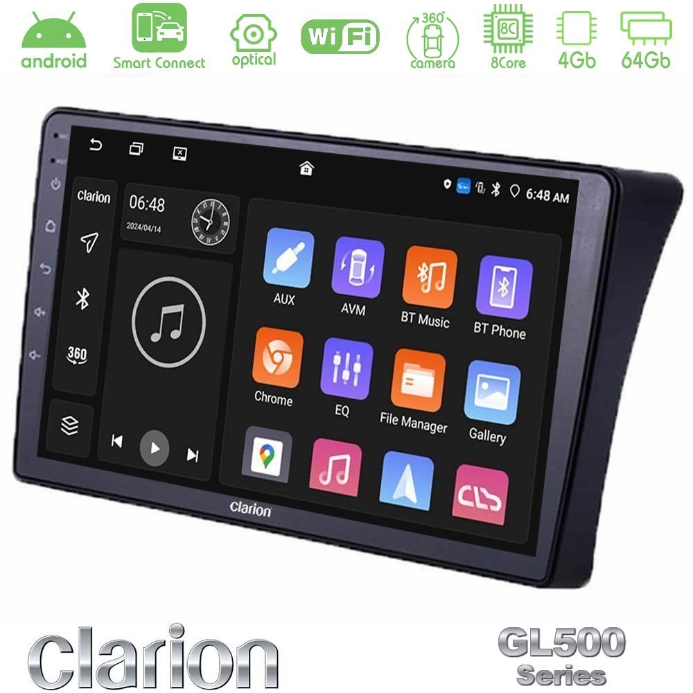 clarion_gl5_ns1354 Clarion GL500 Series 8Core Android ClarionOS 4+64GB Nissan Navara D40 Navigation Multimedia Tablet 9" - Image 1