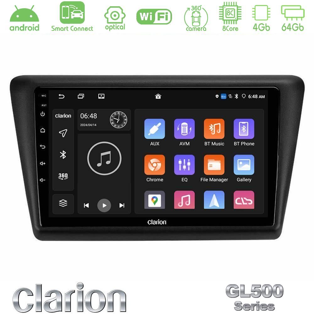 clarion_gl5_sk1067 Clarion GL500 Series 8Core Android ClarionOS 4+64GB Skoda Rapid 2013-2017 Navigation Multimedia Tablet 9" - Image 1