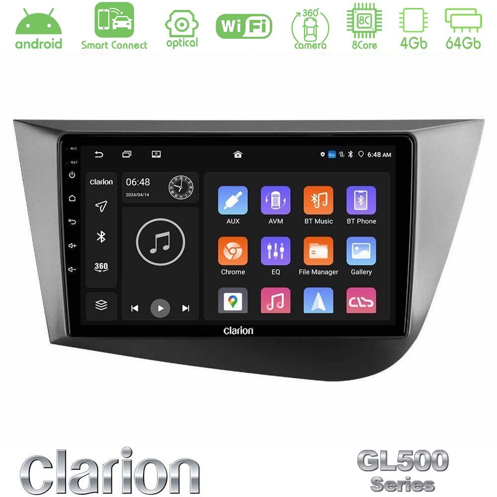 clarion_gl5_st0839 Clarion GL500 Series 8Core Android ClarionOS 4+64GB Seat Leon Navigation Multimedia Tablet 9" - Image 1