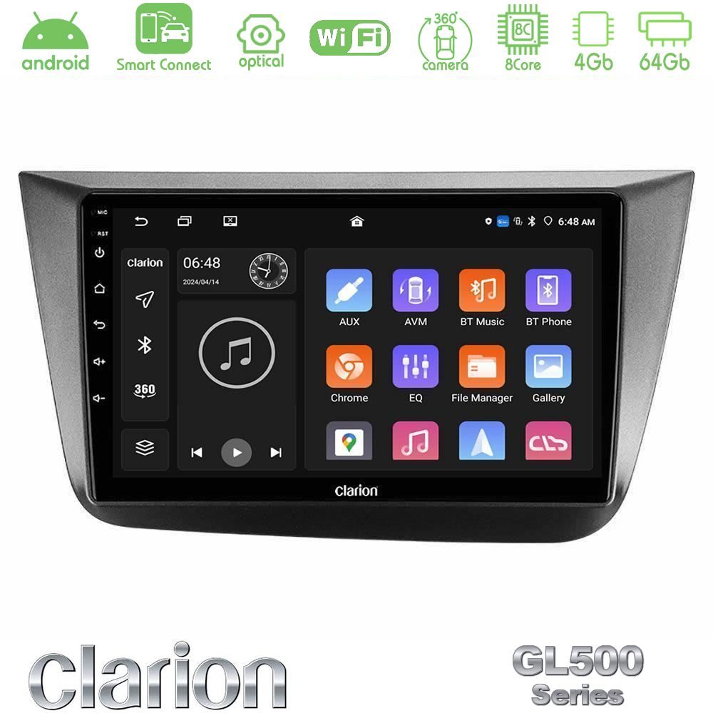 clarion_gl5_st0840 Clarion GL500 Series 8Core Android ClarionOS 4+64GB Seat Altea 2004-2015 Navigation Multimedia Tablet 9" - Image 1