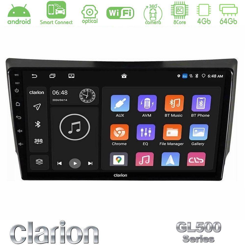 clarion_gl5_sy1891 Clarion GL500 Series 8Core Android ClarionOS 4+64GB Ssangyong Rexton 2002-2006 Navigation Multimedia Tablet 9" - Image 1