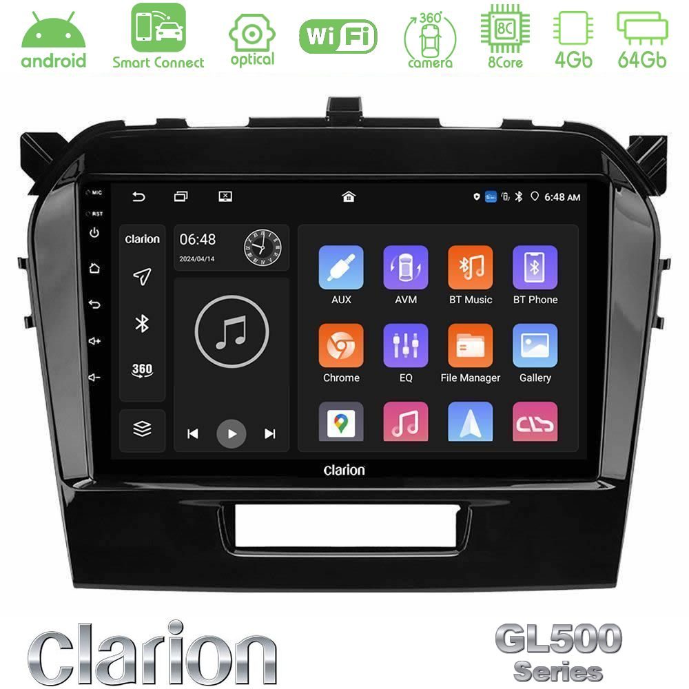 clarion_gl5_sz0162 Clarion GL500 Series 8Core Android ClarionOS 4+64GB Suzuki Vitara 2015-2021 Navigation Multimedia Tablet 9" - Image 1