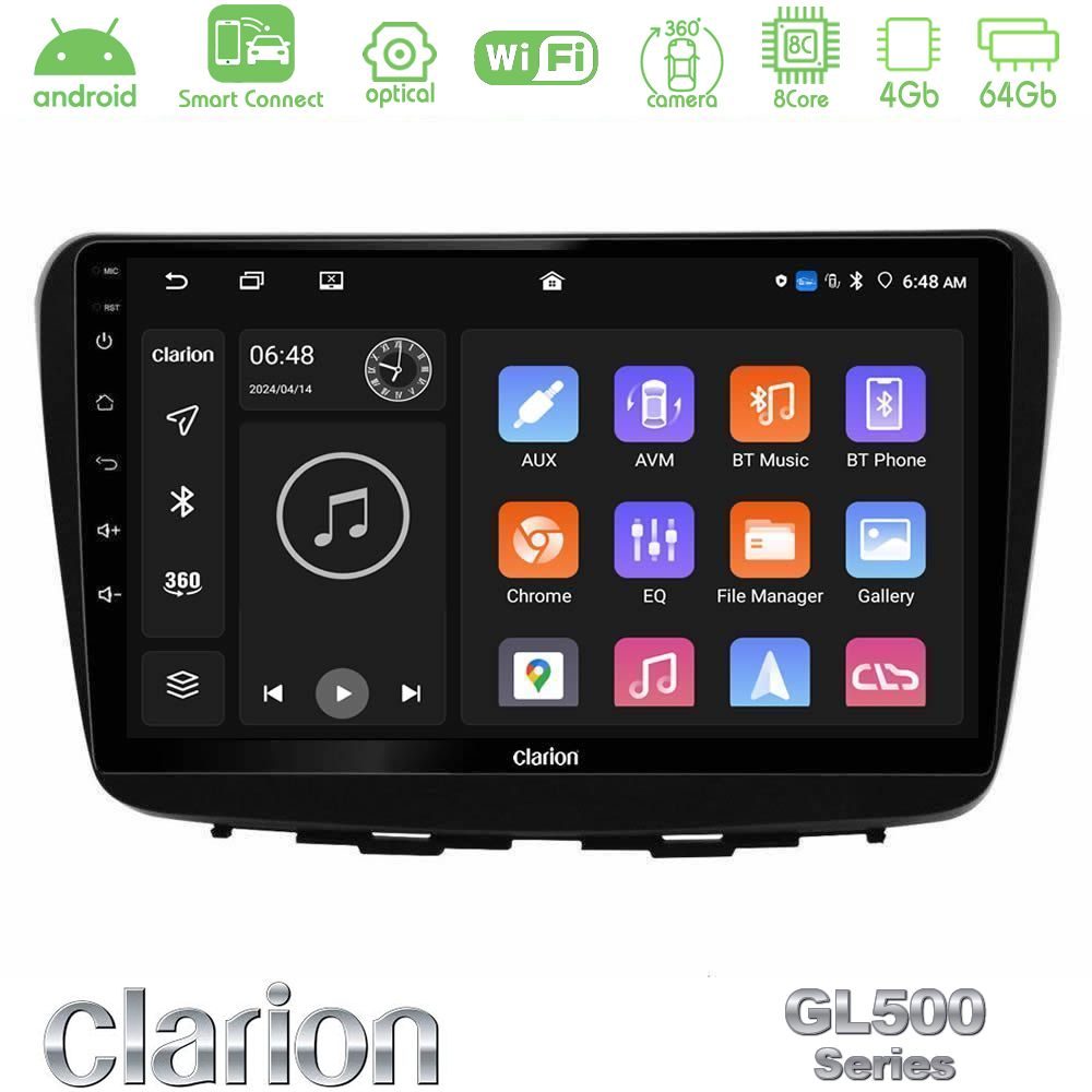 clarion_gl5_sz0513 Clarion GL500 Series 8Core Android ClarionOS 4+64GB Suzuki Baleno 2016-2021 Navigation Multimedia Tablet 9" - Image 1