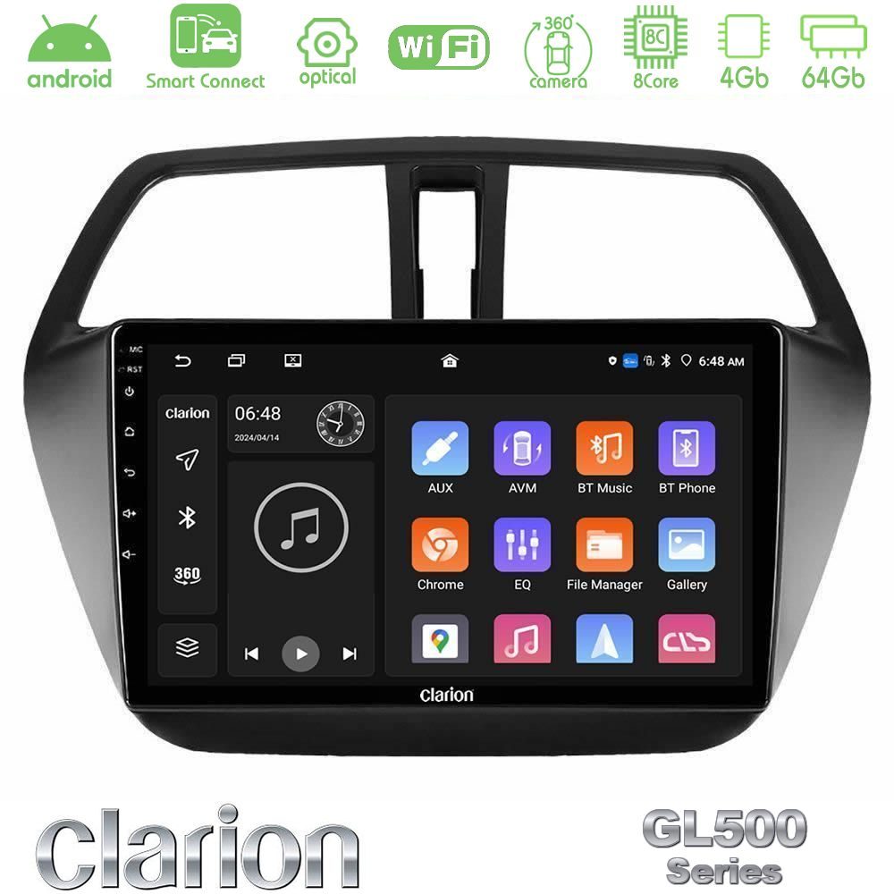 clarion_gl5_sz578 Clarion GL500 Series 8Core Android ClarionOS 4+64GB Suzuki SX4 S-Cross Navigation Multimedia Tablet 9" - Image 1