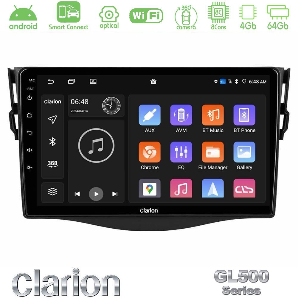 clarion_gl5_ty0530 Clarion GL500 Series 8Core Android ClarionOS 4+64GB Toyota RAV4 Navigation Multimedia Tablet 9" - Image 1