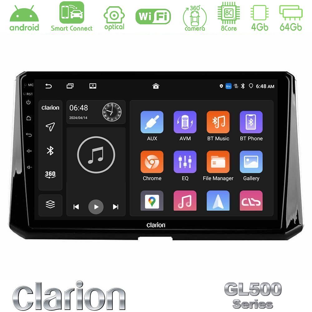 clarion_gl5_ty0597 Clarion GL500 Series 8Core Android ClarionOS 4+64GB Toyota Corolla 2019-2022 Navigation Multimedia Tablet 10" - Image 1