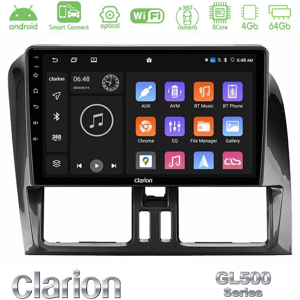 clarion_gl5_vl0468 Clarion GL500 Series 8Core Android ClarionOS 4+64GB Volvo XC60 2009-2012 Navigation Multimedia Tablet 9" - Image 1