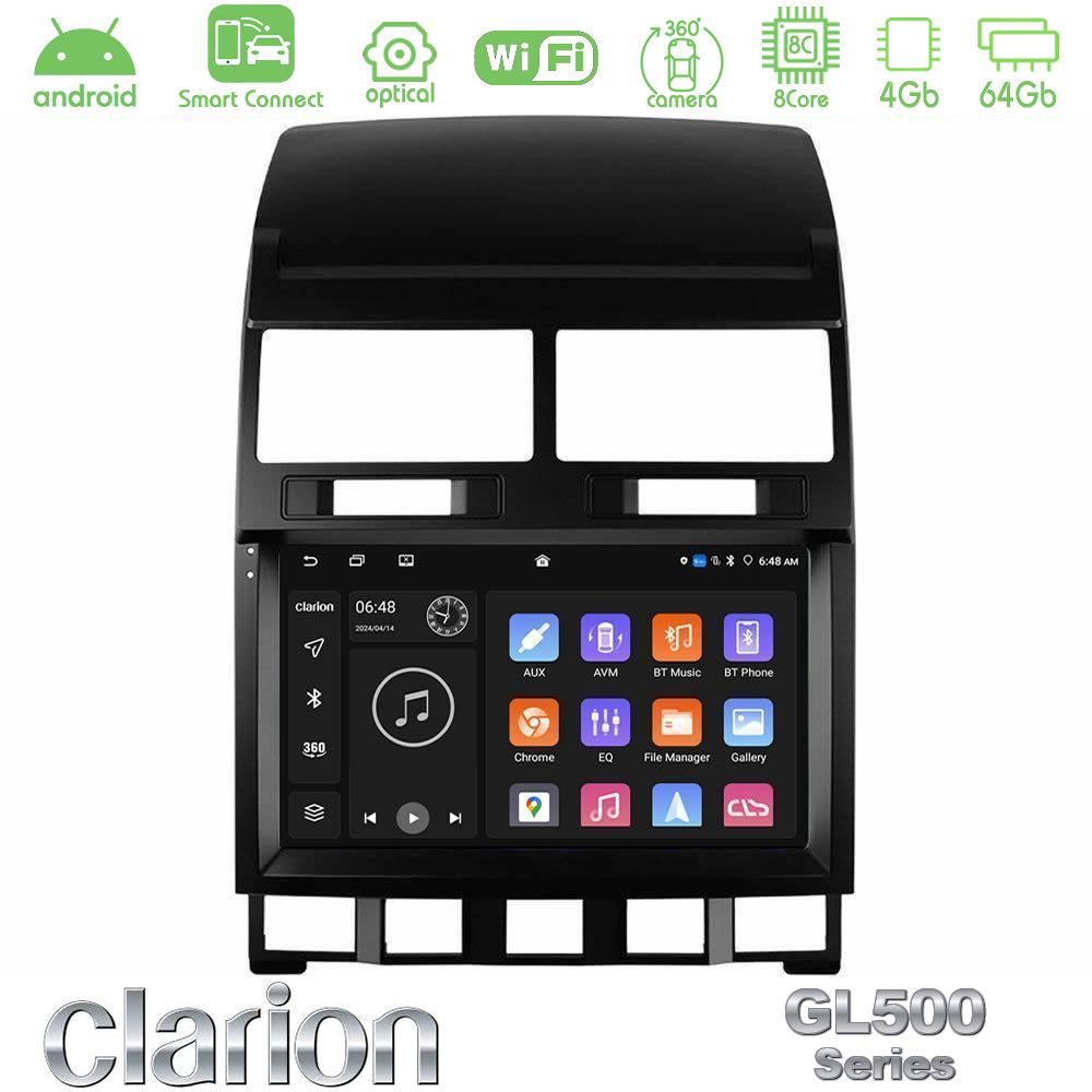 clarion_gl5_vw0849 Clarion GL500 Series 8Core Android ClarionOS 4+64GB VW Touareg 2002 – 2010 Navigation Multimedia Tablet 9" - Image 1