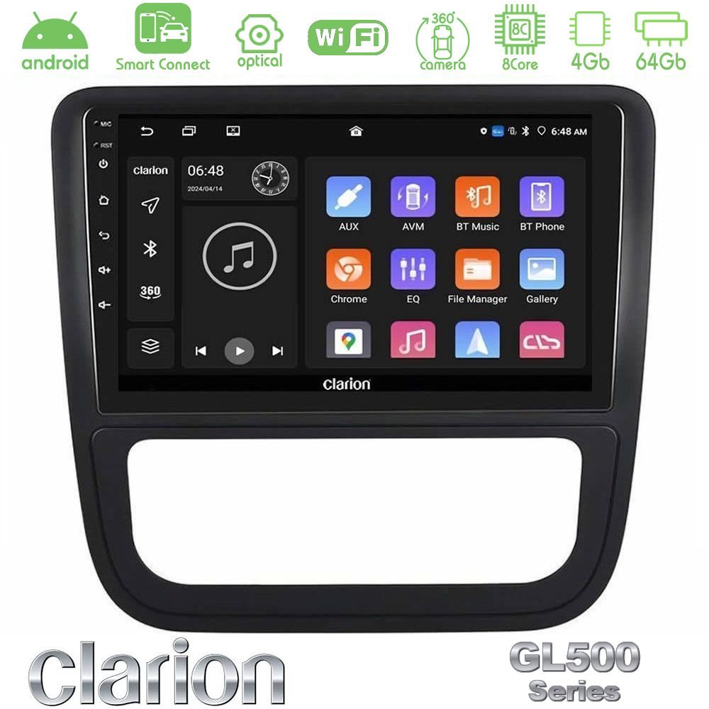 clarion_gl5_vw1228 Clarion GL500 Series 8Core Android ClarionOS 4+64GB VW Scirocco 2008-2014 Navigation Multimedia Tablet 9" (Μαύρο Χρώμα) - Image 1