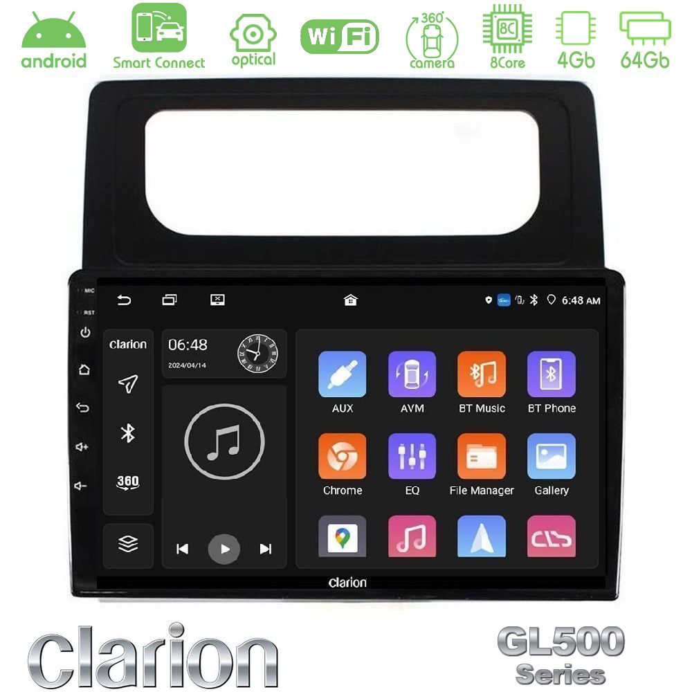 clarion_gl5_vw1708 Clarion GL500 Series 8Core Android ClarionOS 4+64GB VW Caddy 2004-2014 Navigation Multimedia Tablet 10" - Image 1
