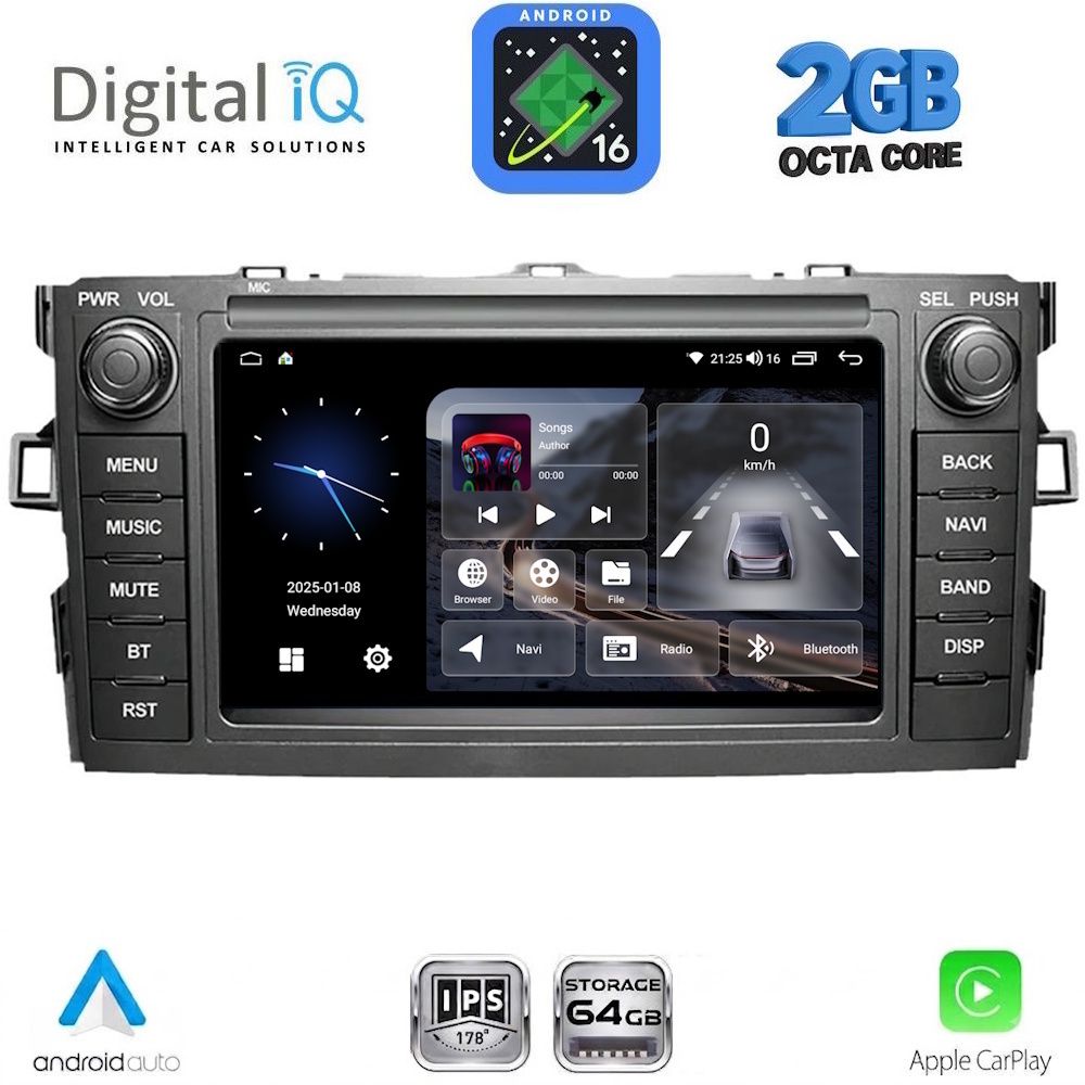 DIGITAL IQ BLE 328_CPA (7" DECK) MULTIMEDIA SYSTEM for TOYOTA AURIS mod. 2007-2012