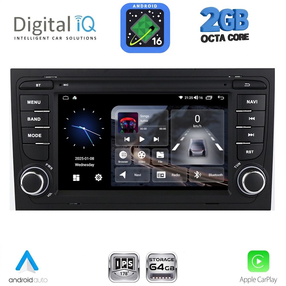DIGITAL IQ BLE 350_CPA (7" DECK) MULTIMEDIA SYSTEM for AUDI A4 mod. 2002-2008