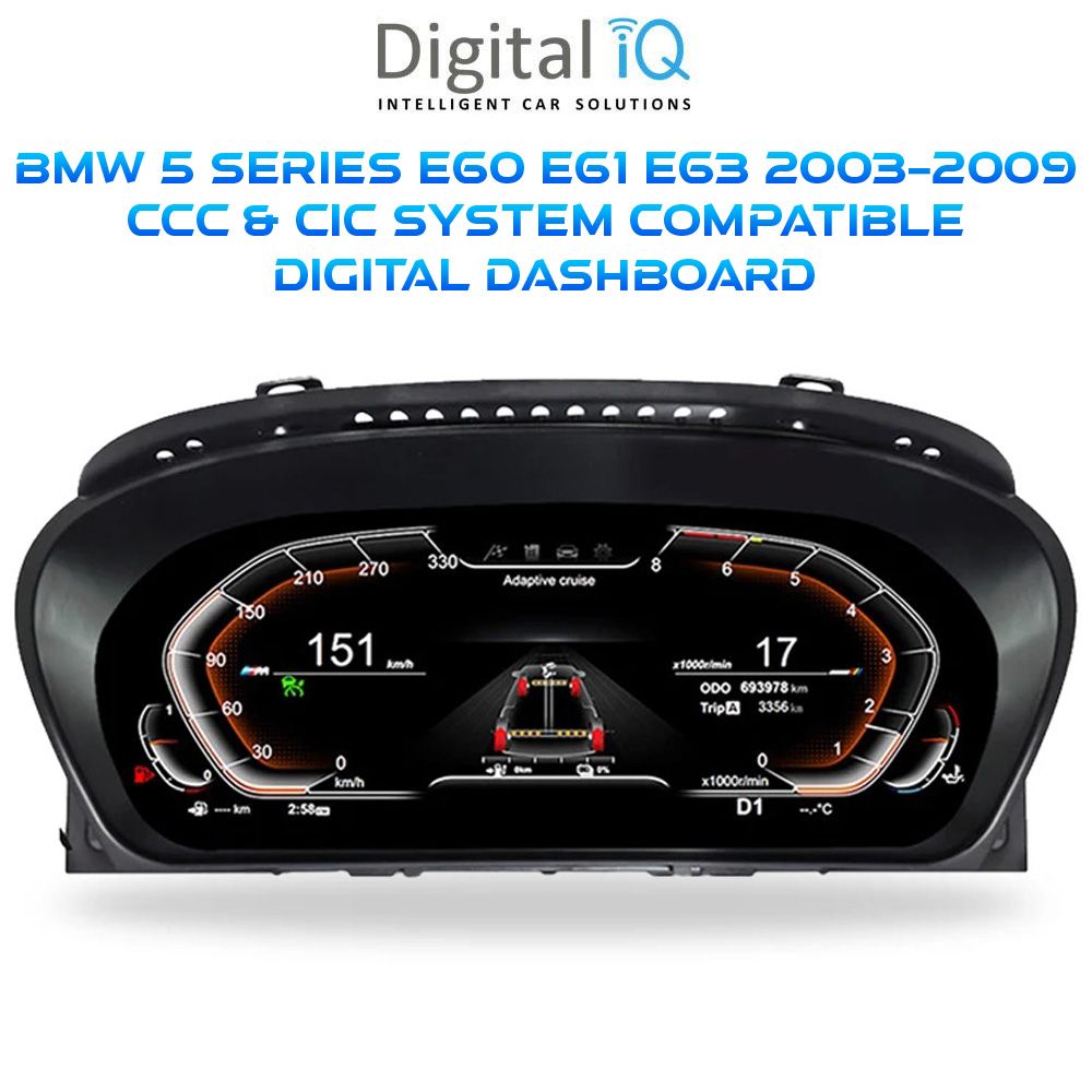 BMW_5_E60_Digital_Dashboard_01_ DIGITAL IQ DDD 958_DC (12.3in) (DIGITAL INSTRUMENT CLUSTER for BMW 5 Series (E60-E61-E63) mod. 2003-2009 with CCC-CIC system - Image 1
