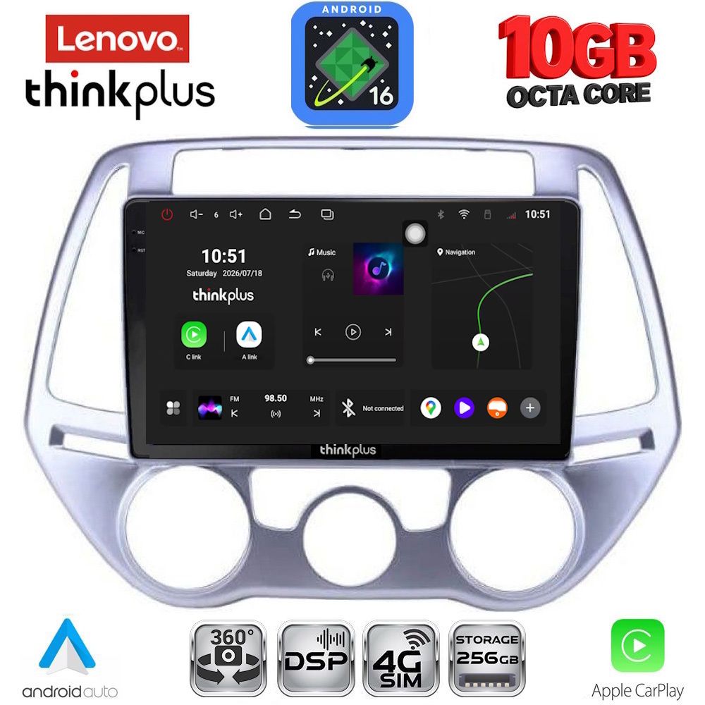 LTM11227AC_16 LENOVO LTM 11227_CPA A/C (9inc) MULTIMEDIA TABLET for HYUNDAI i20 mod. 2008-2012 - Image 1