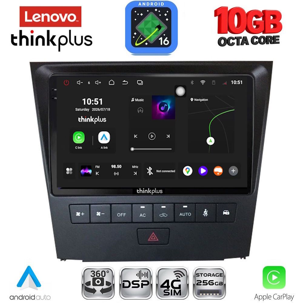 LTM11341_16 LENOVO LTM 11341_CPA (9inc) MULTIMEDIA TABLET for LEXUS GS mod. 2004-2011 - Image 1