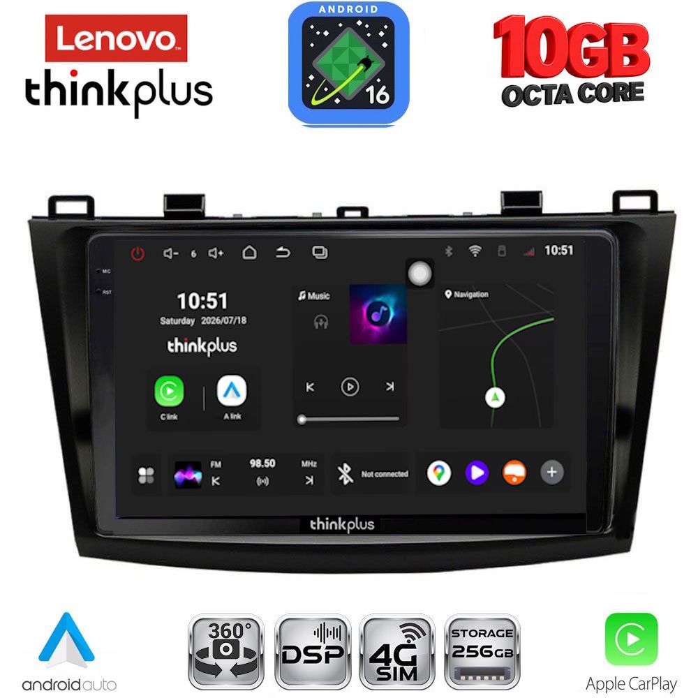 LTM11366_16 LENOVO LTM 11366_CPA (9inc) MULTIMEDIA TABLET for MAZDA 3 mod. 2009-2014 - Image 1