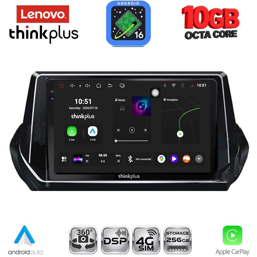 LENOVO LTM 11509_CPA (9inc) MULTIMEDIA TABLET for PEUGEOT 208 - 2008 mod. 2021-2026