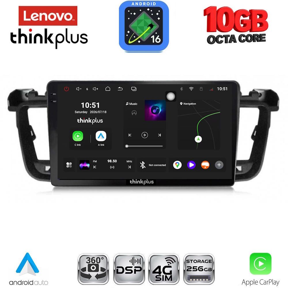 LENOVO LTM 11518_CPA (9inc) MULTIMEDIA TABLET for PEUGEOT 508 mod. 2010-2016