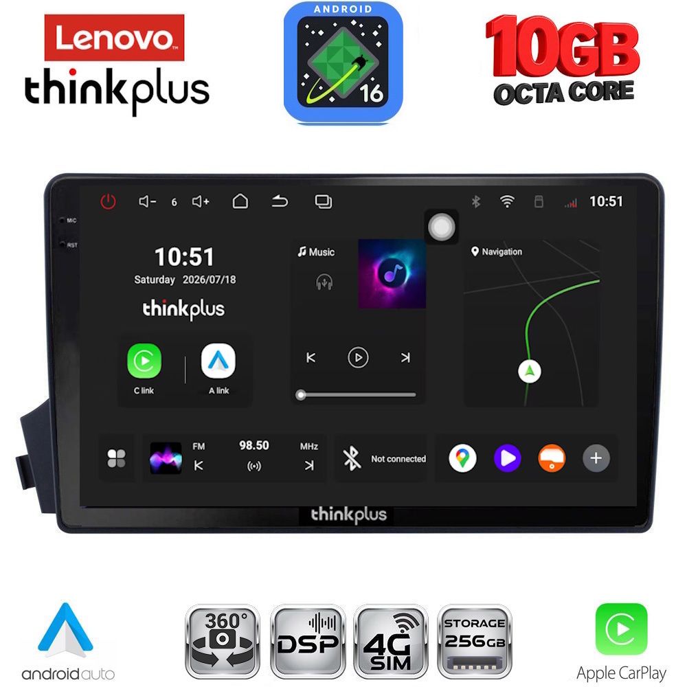 LTM11650_16 LENOVO LTM 11650_CPA (9inc) MULTIMEDIA TABLET for SSANGYONG ACTYON - KYRON mod. 2006-2015 - Image 1