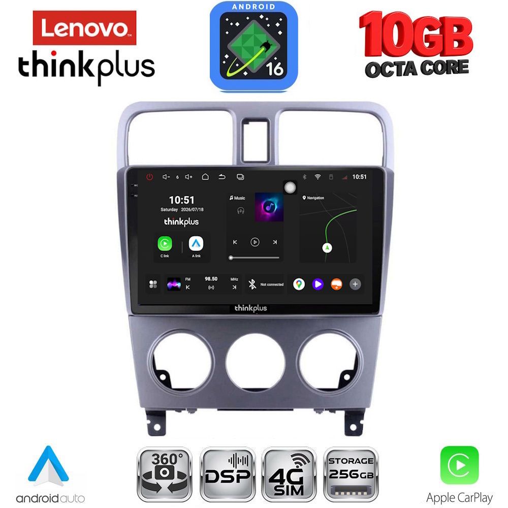 LTM11661_16 LENOVO LTM 11661_CPA (9inc) MULTIMEDIA TABLET for SUBARU FORESTER mod. 2002-2008 - Image 1