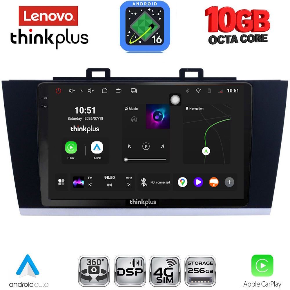 LTM11668_16 LENOVO LTM 11668_CPA (9inc) MULTIMEDIA TABLET for SUBARU LEGACY – OUTBACK mod. 2014-2019 - Image 1
