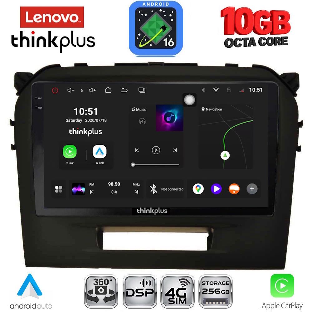 LTM11697BL_16 LENOVO LTM 11697BL_CPA (9inc) MULTIMEDIA TABLET for SUZUKI VITARA mod. 2016-2022 (BLACK) - Image 1
