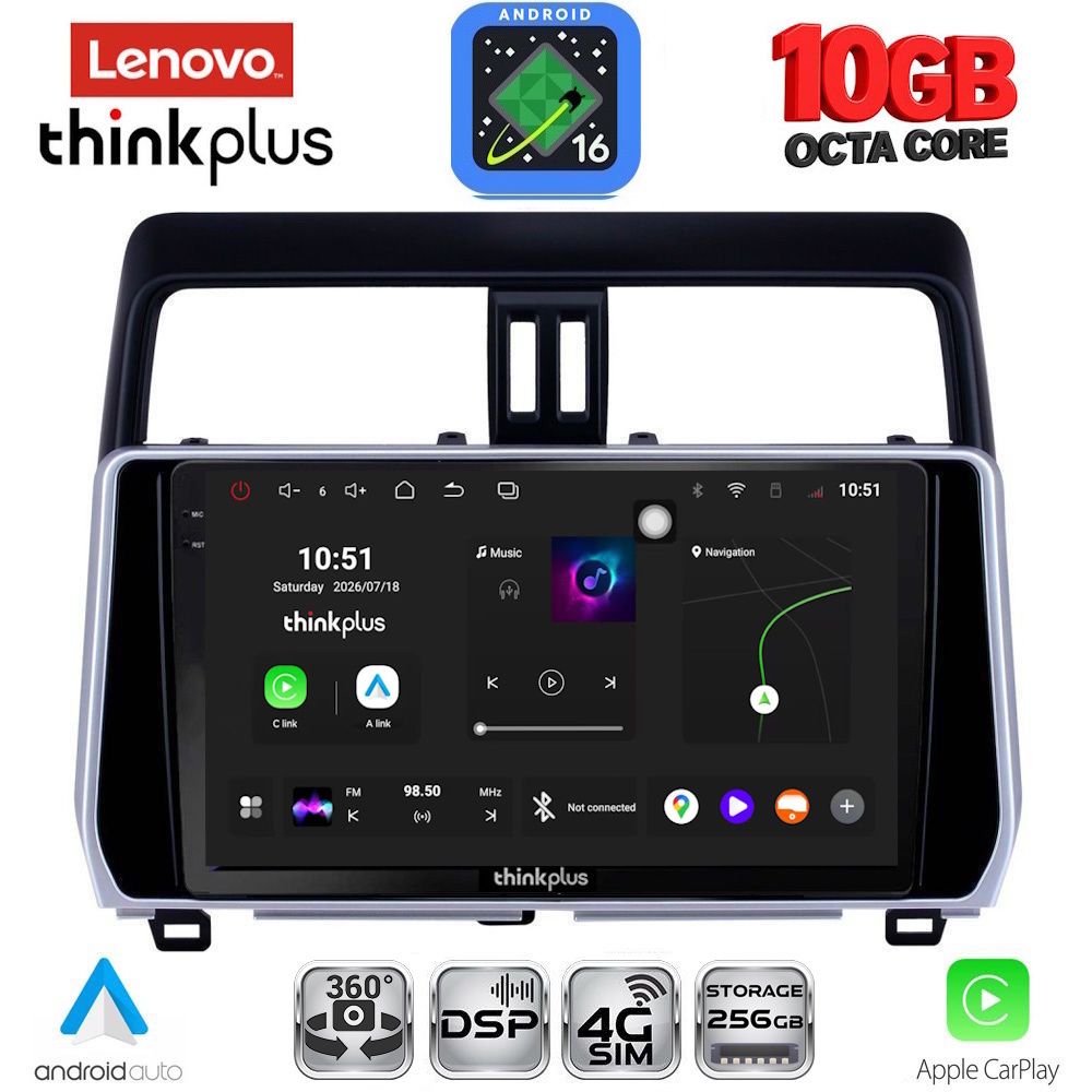 LENOVO LTM 11739_CPA (10inc) MULTIMEDIA TABLET for TOYOTA LAND CRUISER - PRADO mod. 2019-2023