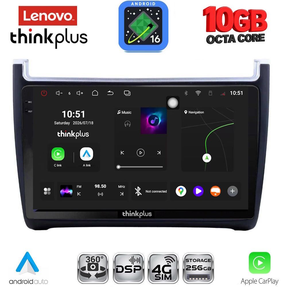 LTM11757_16 LENOVO LTM 11757_CPA (9inc) MULTIMEDIA TABLET for VW POLO mod. 2014-2017 - Image 1