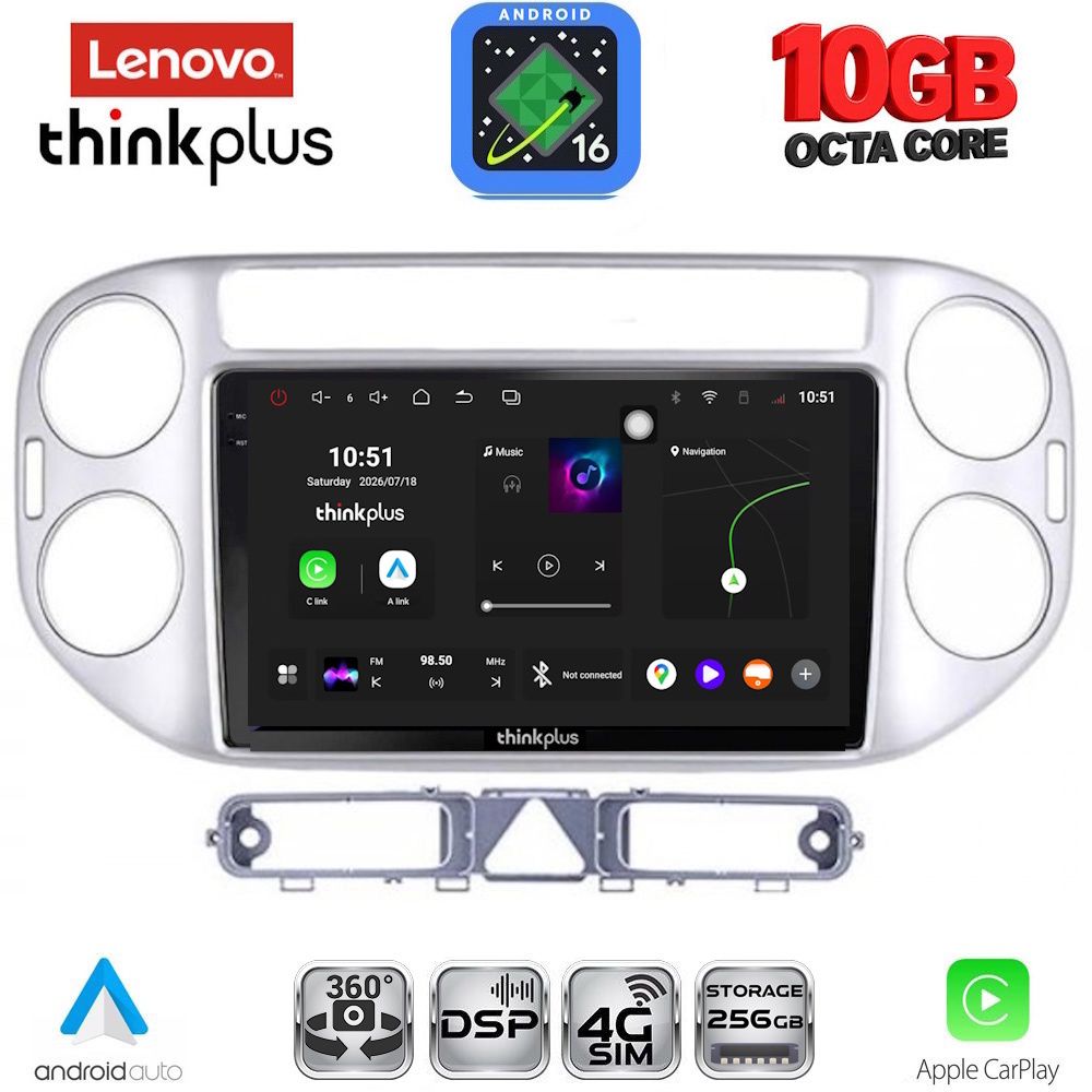 LTM11759SL_16 LENOVO LTM 11759SL_CPA (9inc) MULTIMEDIA TABLET for VW TIGUAN mod. 2004-2011 (SILVER) - Image 1