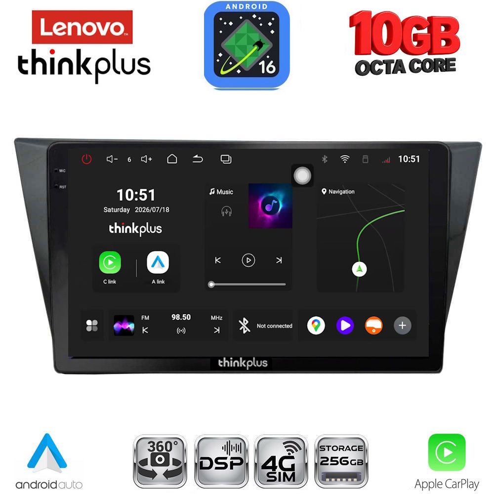 LTM11761_16 LENOVO LTM 11761_CPA (10inc) MULTIMEDIA TABLET for VW TIGUAN mod. 2016-2024 - Image 1
