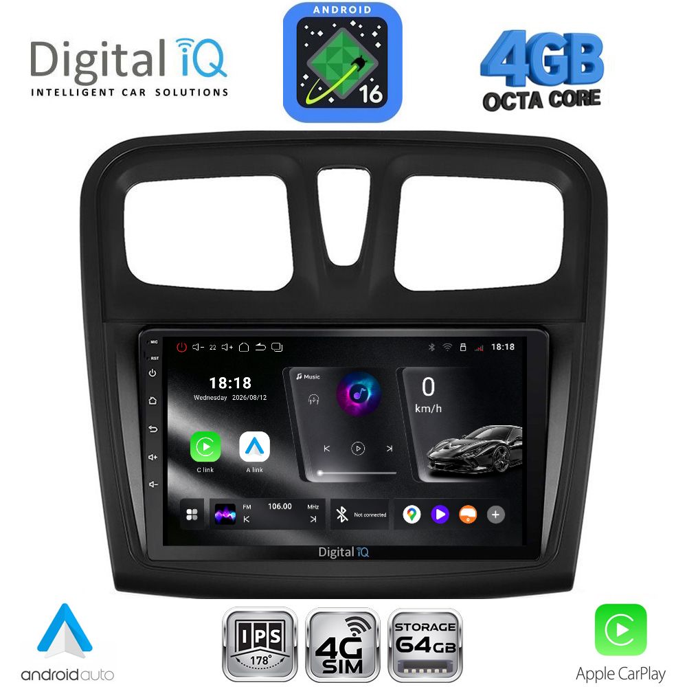 RTG6108SQ_16 DIGITAL IQ RTG 6108SQ_CPA (9inc) MULTIMEDIA TABLET for DACIA LOGAN – SANDERO mod. 2012-2019 - Image 1