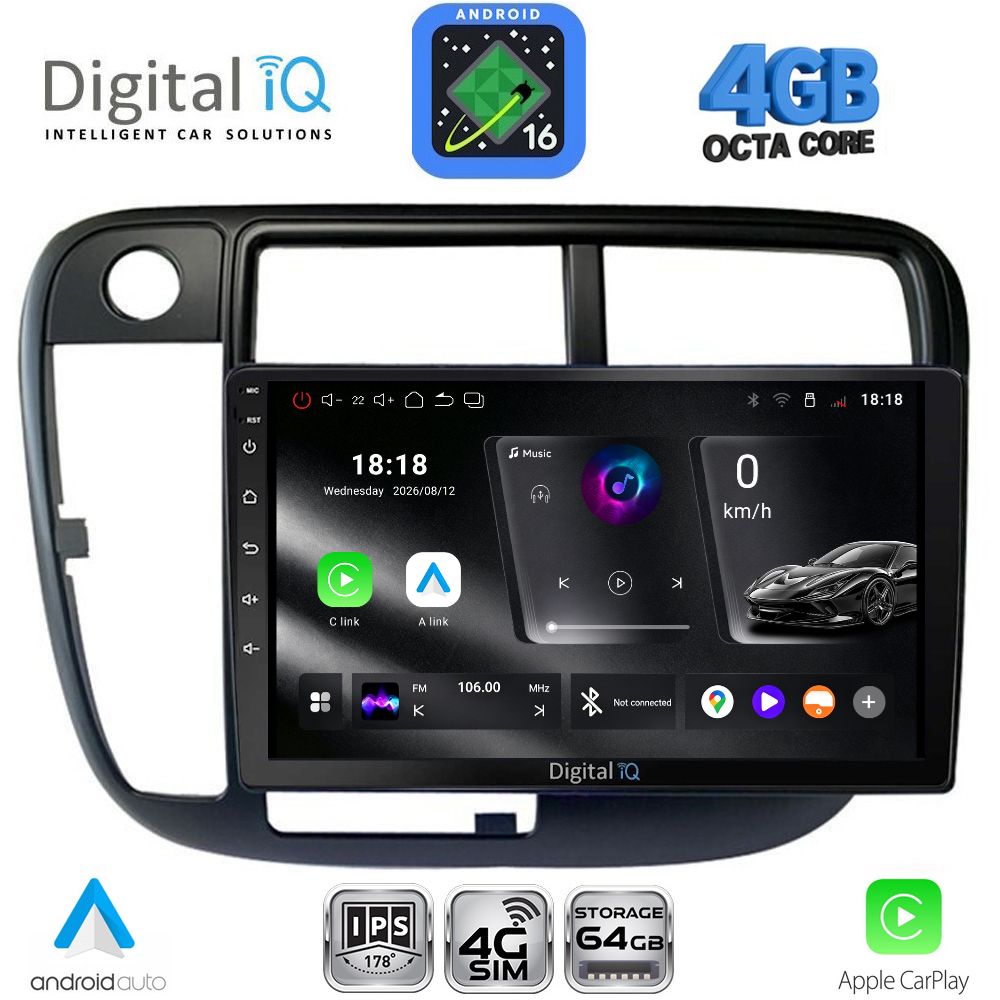RTG6186CL_16 DIGITAL IQ RTG 6186_CPA CLIMA (9inc) MULTIMEDIA TABLET for HONDA CIVIC mod. 1995-2001 - Image 1