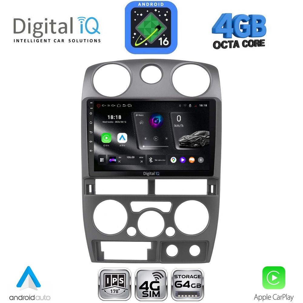 RTG6254GR_16 DIGITAL IQ RTG 6254GR_CPA (9inc) MULTIMEDIA TABLET for ISUZU D-MAX mod. 2008-2012 (GREY) - Image 1