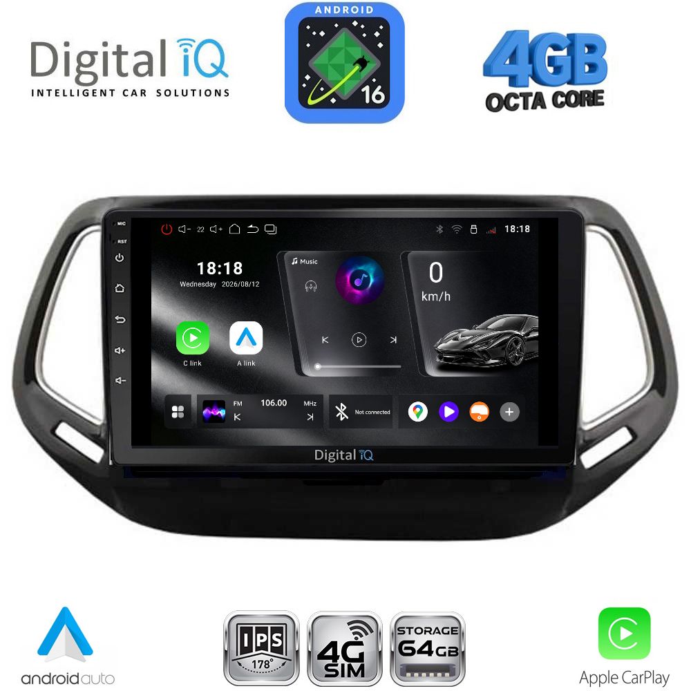 RTG6278_16 DIGITAL IQ RTG 6278_CPA (10inc) MULTIMEDIA TABLET for JEEP COMPASS mod. 2016-2021 - Image 1