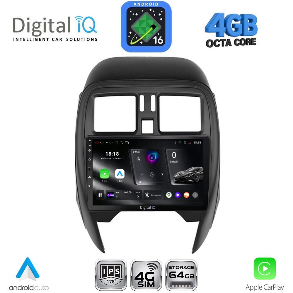 RTG6451SQ_16 DIGITAL IQ RTG 6451_CPA (SQUARE) (9inc) MULTIMEDIA TABLET for NISSAN MICRA mod. 2014-2017 - Image 1
