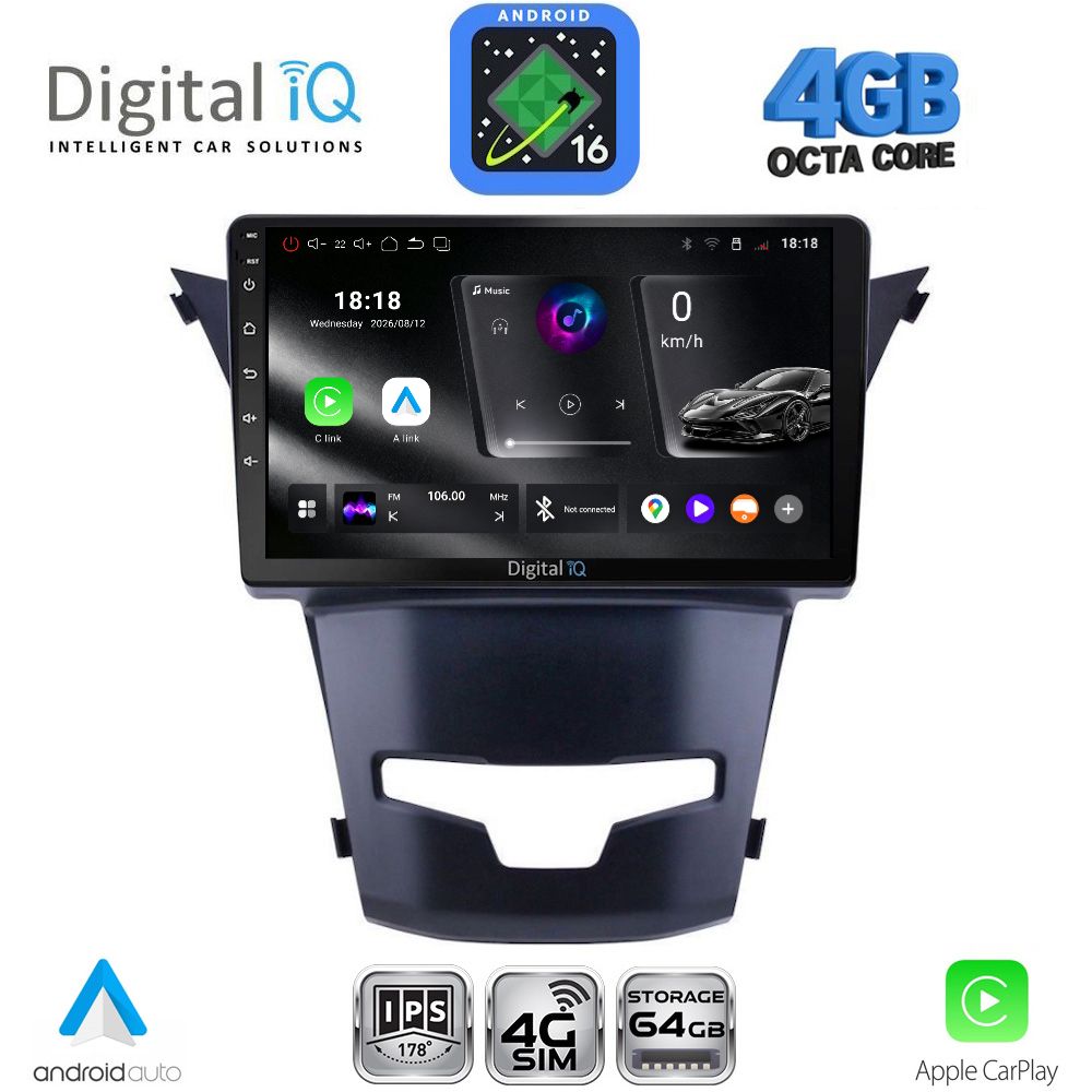 RTG6653_16 DIGITAL IQ RTG 6653_CPA (9inc) MULTIMEDIA TABLET for SSANGYONG KORANDO mod. 2014-2019 - Image 1